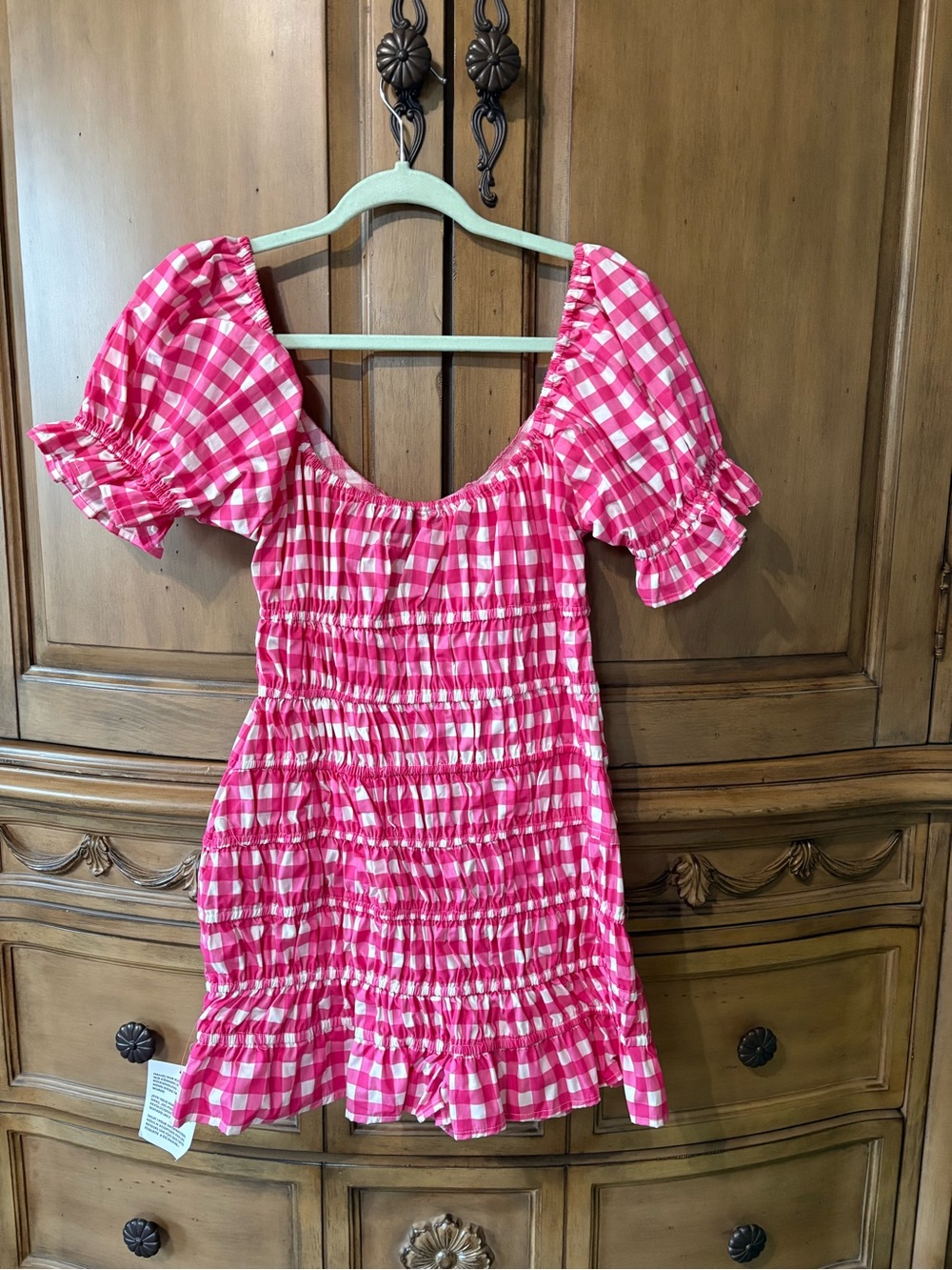 NWT ASOS Design - 4 - Pink Gingham Romper - Picture 5 of 5